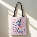 Dance Lover Pink Shoulder Tote Tasche<br><div class="desc">Celebrate your passion for movement and music with this charming dance-inspired shoulder tote. Featuring a soft pale pink background, this stylish design showcases a graceful dancer silhouette accented with delicate hearts and musical notes, along with the playful phrase “Just a Girl Who Loves to Dance.” Perfect for dancers, dance students,...</div>