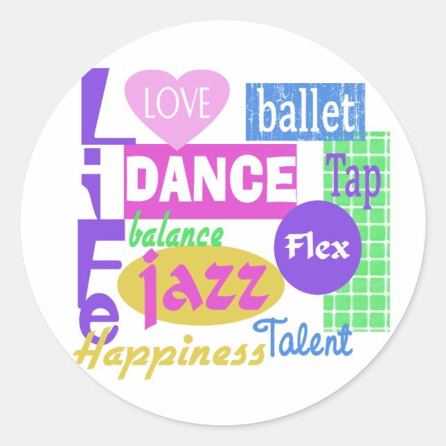 Dance Mix Runder Aufkleber (Vorderseite)