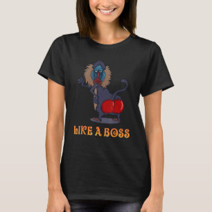Dance Monkey - Wie ein Boss Baboon Affe mit Rot T-Shirt