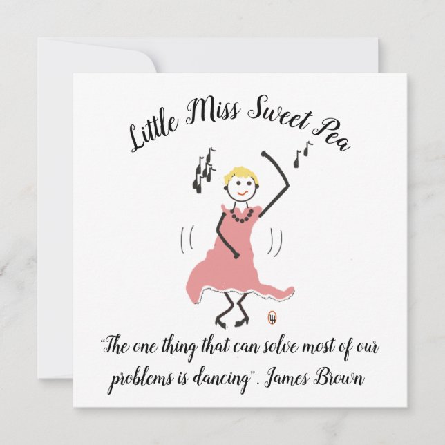 Dance Note Card w Little Miss Sweet Pea Mitteilungskarte (Vorderseite)