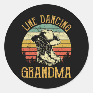 Dance Oma Dancing Country Mu Runder Aufkleber