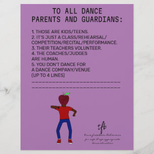 Dance Parent Erinnerung Apple Lavender Flyer