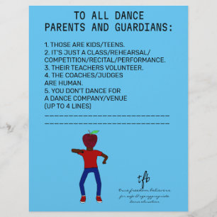 Dance Parent Erinnerung Apple Sky Blue Flyer