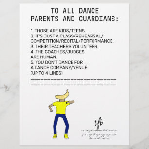 Dance Parent Erinnerung Banana Limoner Flyer