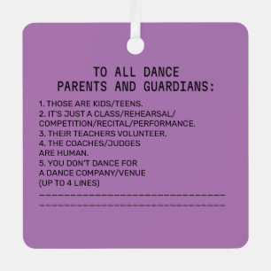 Dance Parent Reminder Apple Lavender Ornament Aus Metall