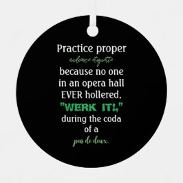 Dance Parents Audience Etiquette Green Ornament Aus Metall