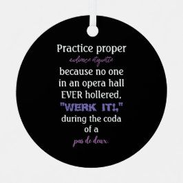 Dance Parents Audience Etiquette Lavender Ornament Aus Metall