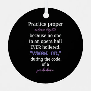 Dance Parents Audience Etiquette Lavender Ornament Aus Metall