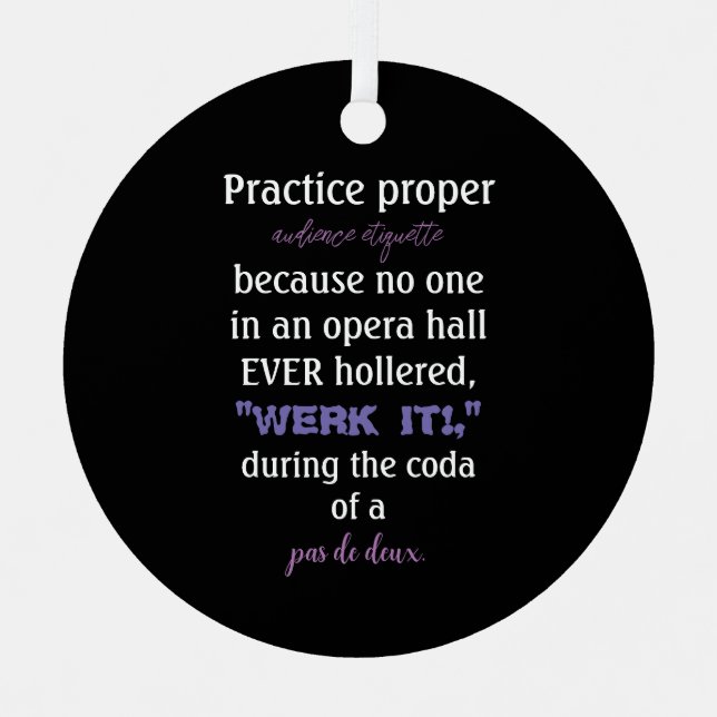 Dance Parents Audience Etiquette Lavender Ornament Aus Metall (Vorderseite)