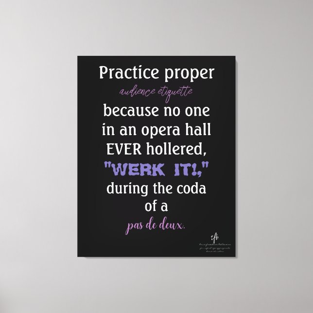 Dance Parters Audience Etiquette Lavender Leinwanddruck (Vorderseite)
