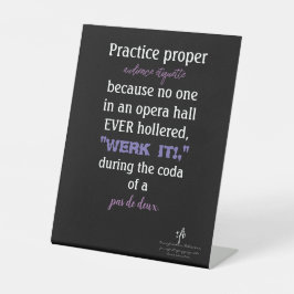 Dance Parters Audience Etiquette Lavender Sockelschild
