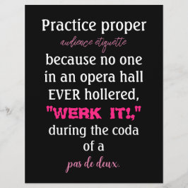 Dance Parters Audience Etiquette Pink Flyer