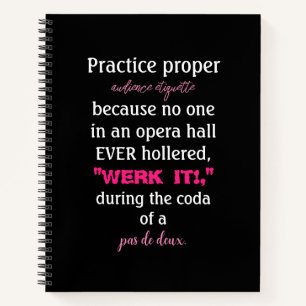 Dance Parters Audience Etiquette Pink Notizbuch