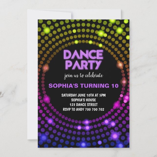 Dance Party Disco 80er Ball Giro del Malcantone Einladung (Vorderseite)