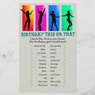 Dance Party Geburtstag Dieses oder jenes Spiel