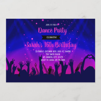 Dance Party Geburtstagsveranstaltung Einladung