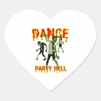 Dance Party Hell Dance Halloween Herz-Aufkleber