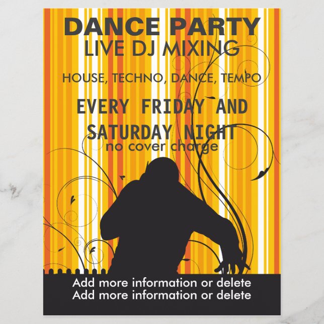 Dance Party Live DJ Music Flyer (Vorne)