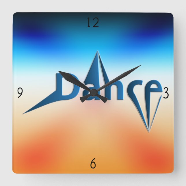 Dance Square Wall Clock Quadratische Wanduhr (Vorderseite)