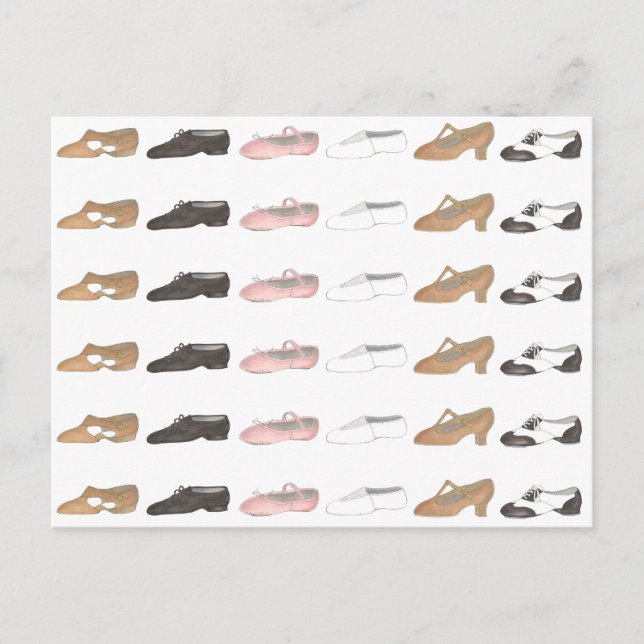 Dance Studio Ballet Stich Jazz Acro Shoes Lehrer Postkarte (Vorderseite)