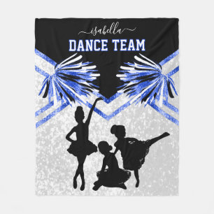 Dance Team Blue, Black and White Fleece Blanke