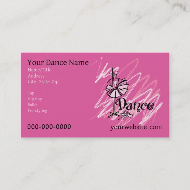 Dance Theme Business Card Visitenkarte (Vorderseite)