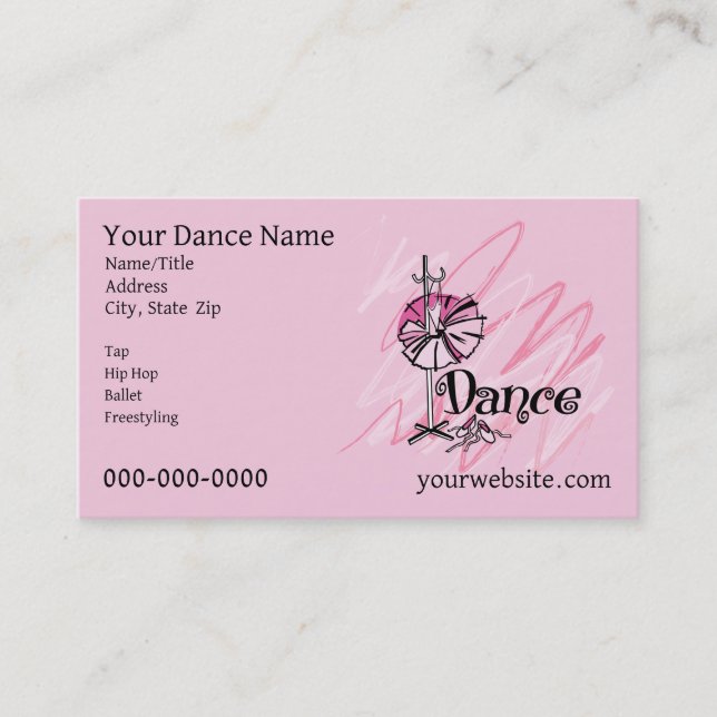 Dance Theme Business Card Visitenkarte (Vorderseite)