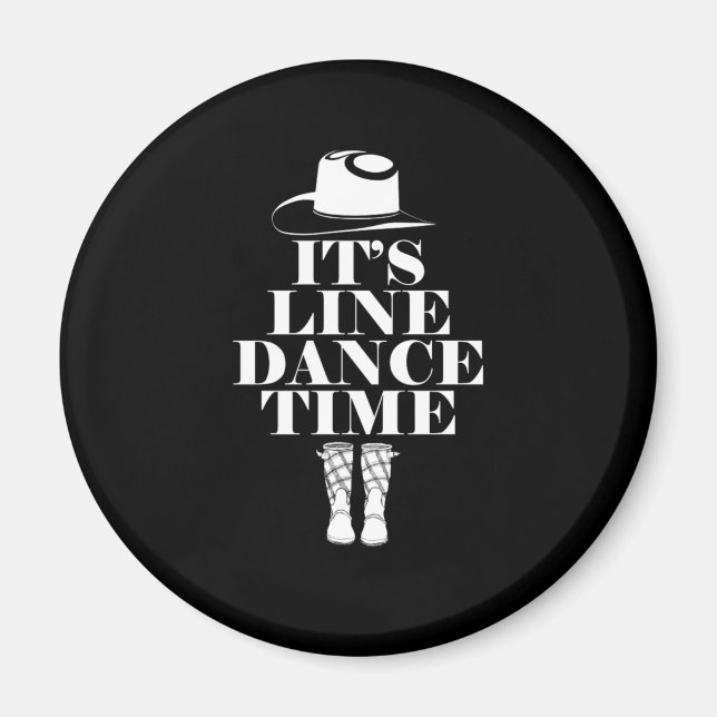 Dance Time Line Dancing Music Boost Gift Magnet (Vorne)