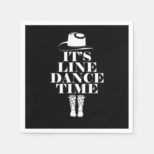 Dance Time Line Dancing Music Boost Gift Serviette (Vorderseite)