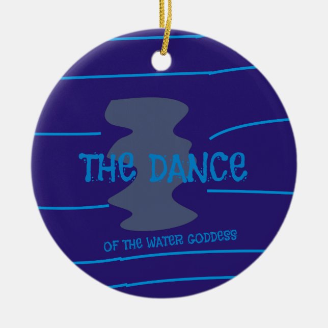 Dance Water Goddess Blue Waves Lines Ocean Sea Keramik Ornament (Vorne)