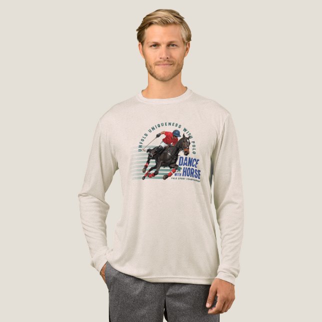 Dance with Horse (Light mode) | Men Long Sleeve Tri-Blend Shirt (Volle Vorderseite)