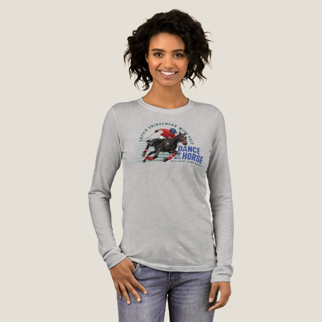 Dance with Horse (Light mode) | Women Long Sleeve Tri-Blend Shirt (Volle Vorderseite)