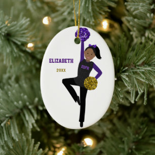 DanceLine Girl in Schwarz und Lila Keramik Ornament
