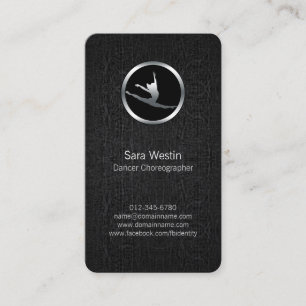 Dancer Choreograf Chrome Dancer Business Card Visitenkarte