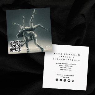 Dancer Choreograf Foto QR Code Social Media Quadratische Visitenkarte