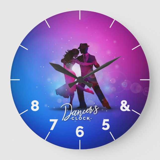Dancer Clock für Tanzliebhaber mit Tango Große Wanduhr (Vorderseite)