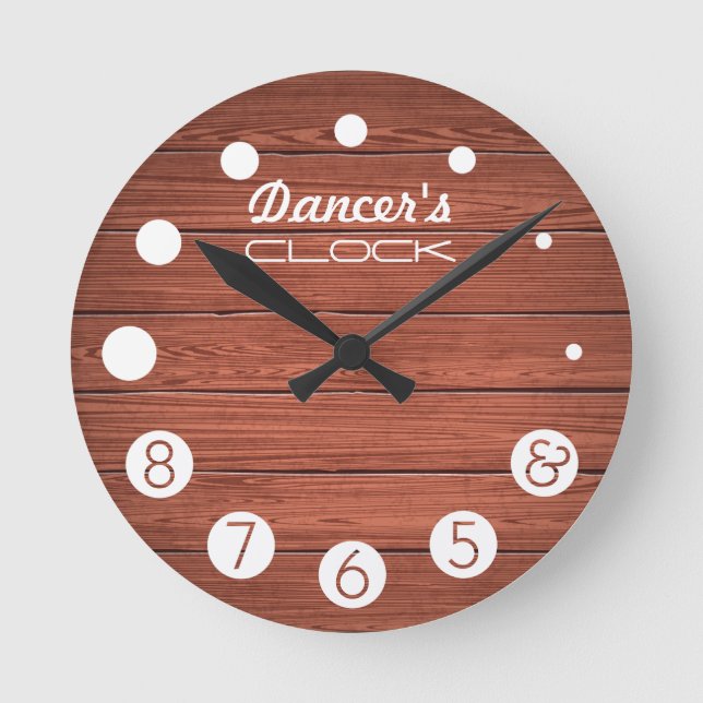 Dancer clock with numbers for a Dancer's. Runde Wanduhr (Vorderseite)