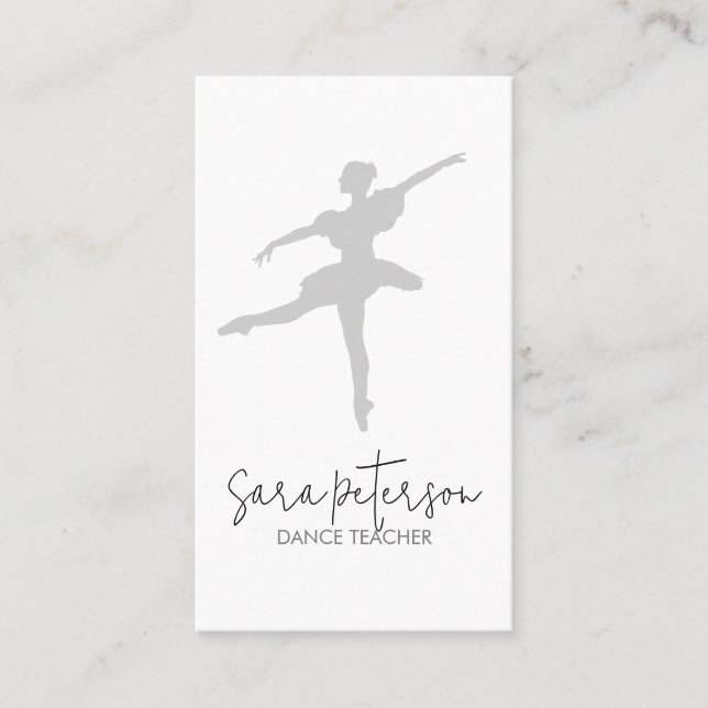 Dancer Dance Teacher Business Card Visitenkarte (Vorderseite)