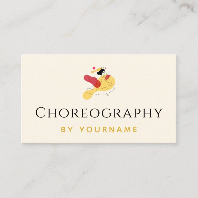 Dancer Dancing Coach Teacher Choreograf Elegant Visitenkarte (Vorderseite)