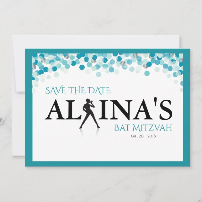 DANCER DOTS Bat Mitzvah — SILVER GOTS Save The Date (Vorderseite)