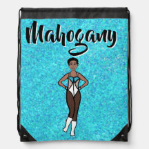 Dancer Drawstring Bag Tri-Pose Aqua #1