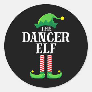 Dancer Elf Matching Family Group Weihnachtsfest Pa Runder Aufkleber