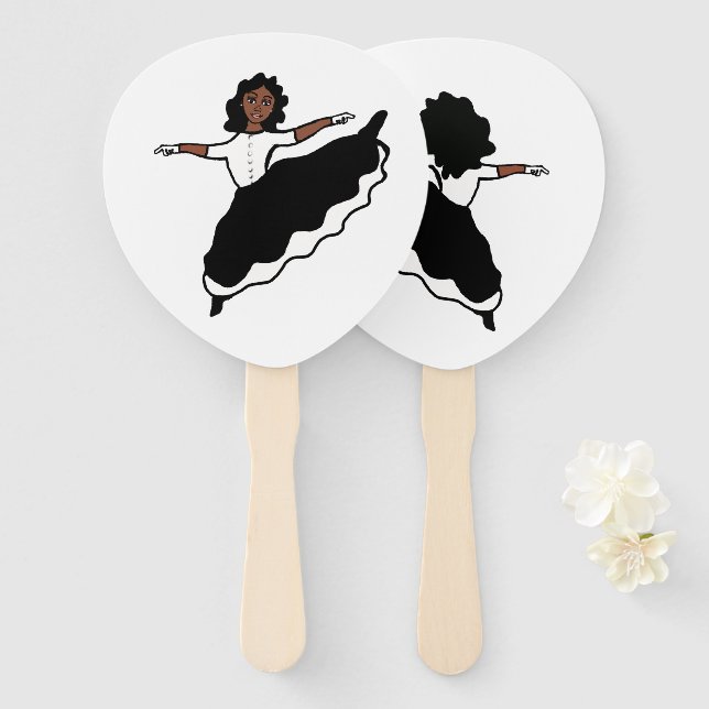 Dancer Fans BW #1 Fächer (Vorne und Hinten)