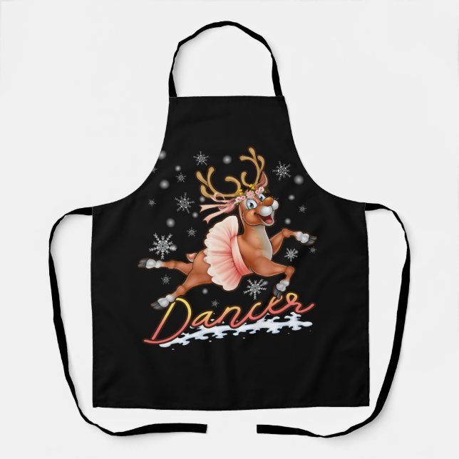 Dancer Frohe Weihnachtsfeier Rentier Deer Xmas Schürze (Vorderseite)