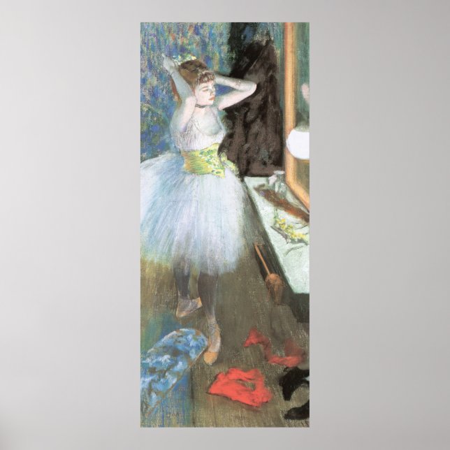 Dancer in ihrem Dressing Room von Edgar Degas Poster (Vorne)