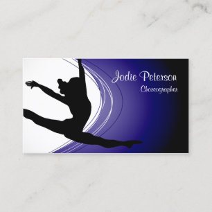Dancer Jette Leap Silhouette Violet Carte de visit