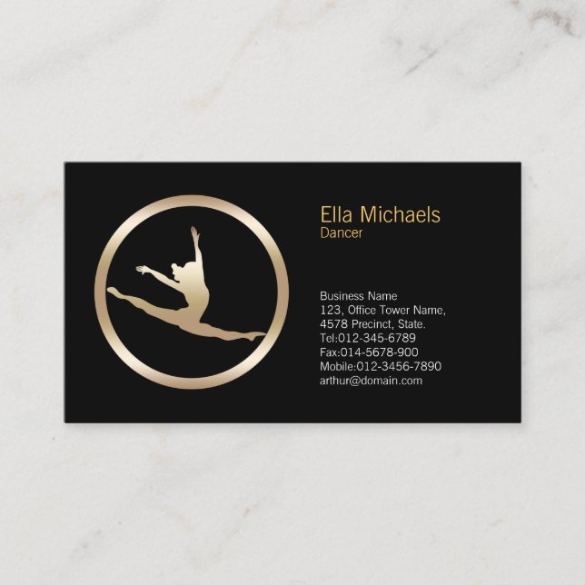 Dancer Leap Icon Choreograf Business Card Visitenkarte (Vorderseite)
