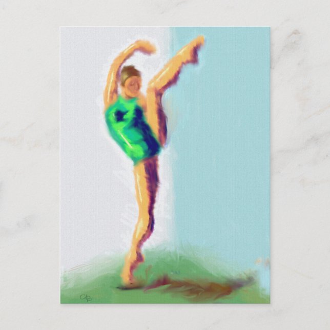 Dancer Leg Raised Art Postkarte (Vorderseite)
