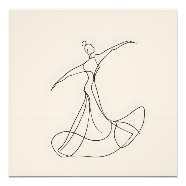 Dancer Line Art Fotodruck (Vorne)