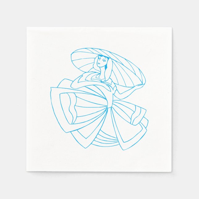 Dancer Line Art Napkins Serviette (Vorderseite)